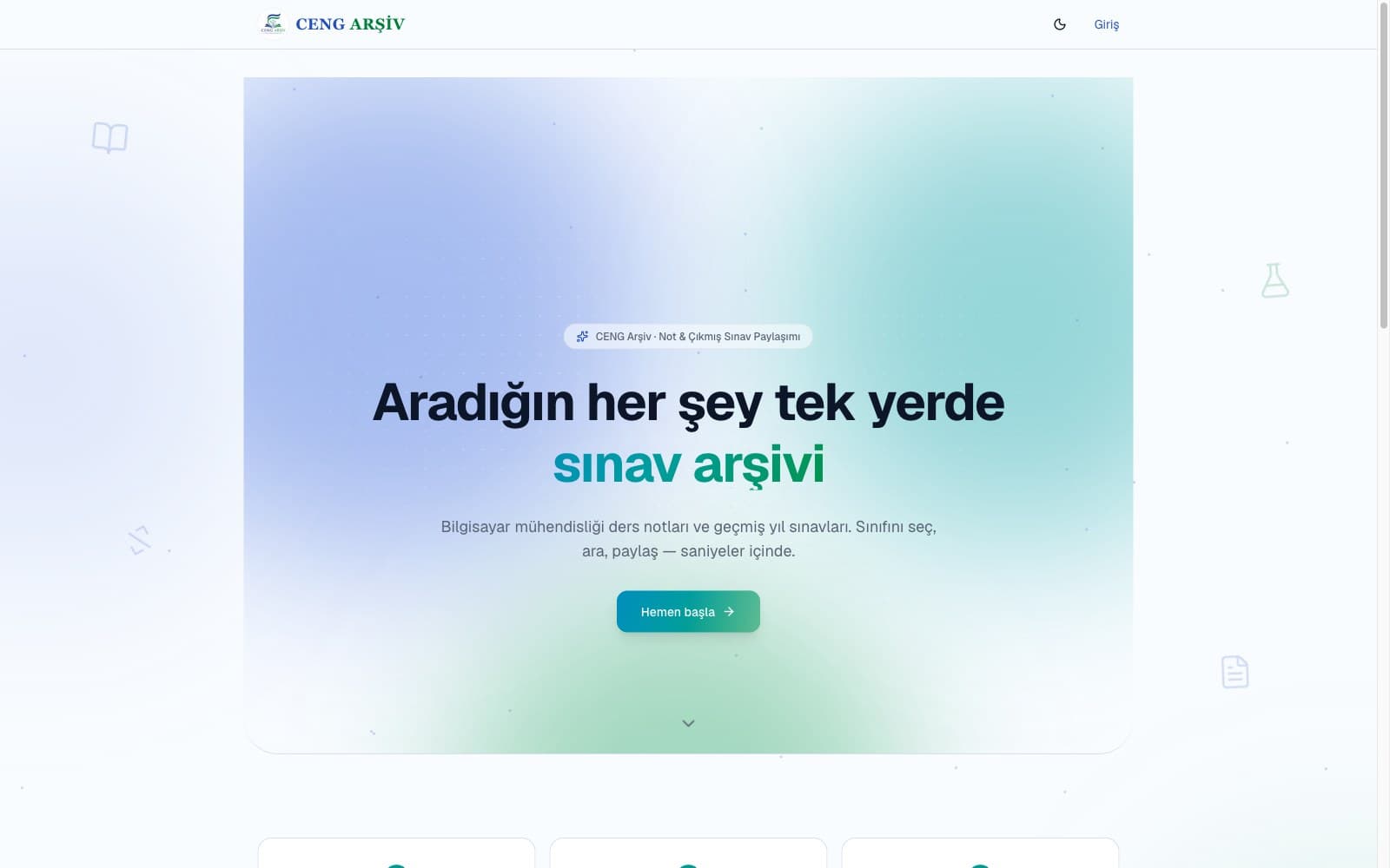 CENG Arşiv — screenshot of the live site