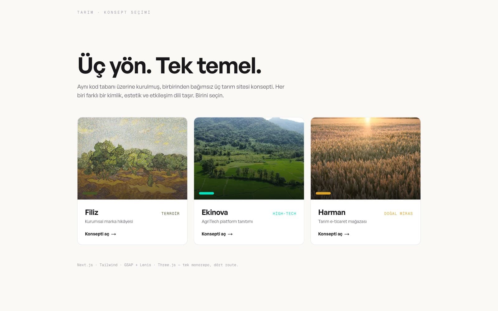Tarım Konseptleri — screenshot of the live site
